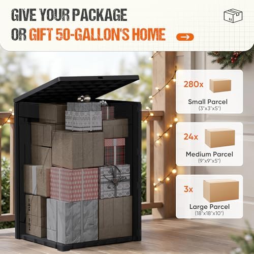 Flamaker 50 Gallon Deck Box, Package Delivery Storage Box for Outside