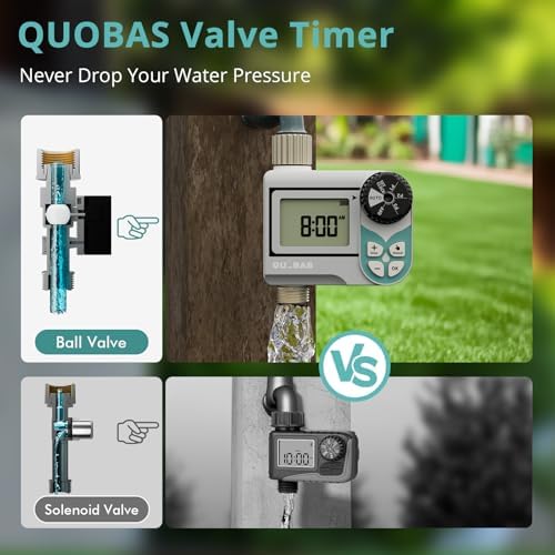 QUOBAS Low Pressure Water Timer, Weekly Sprinkler Timer for Garden Hose