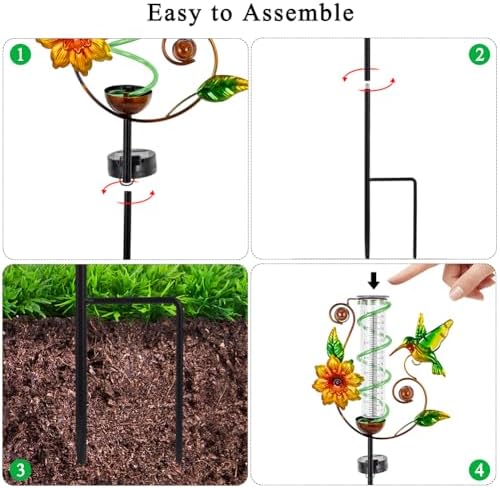 Solar Rain Gauge Outdoor, Hummingbird Rain Gauges