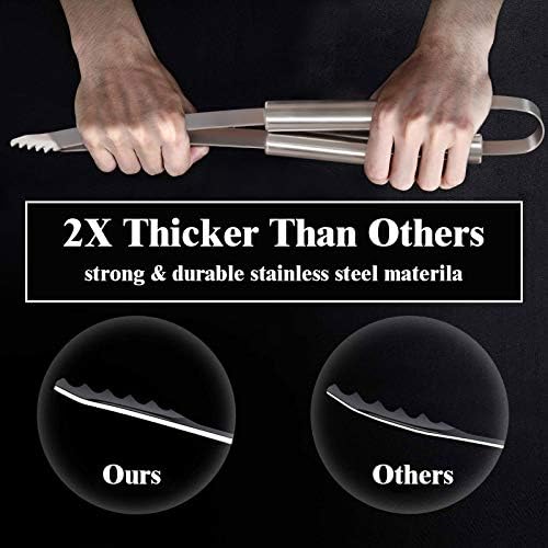 ROMANTICIST 23pcs Heavy Duty Grilling Gifts for Men Dad Fathers Day, Extra Thick BBQ Accessories Tools Set, Stainless Steel Grill Utensils Kit with Meat Claws,Canvas Bag for Outdoor Camping Silver