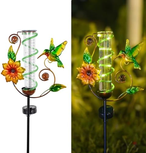 Solar Rain Gauge Outdoor, Hummingbird Rain Gauges
