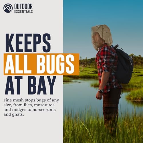Mosquito Head Net Mesh Face Cover – Bug Face Netting Protection Against Gnats, Midges, Black Flies – Head Net for Men & Women, Hunting, Fishing, Camping, Gardening – No-See-Um Insect Netting