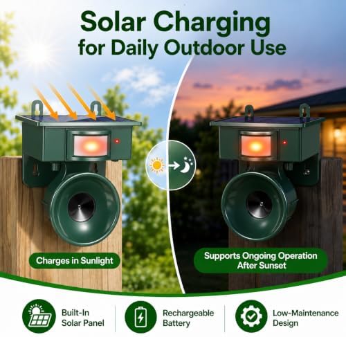 2026 Upgraded Solar Ultrasonic Bird Repeller Outdoor & Geese Deterrent