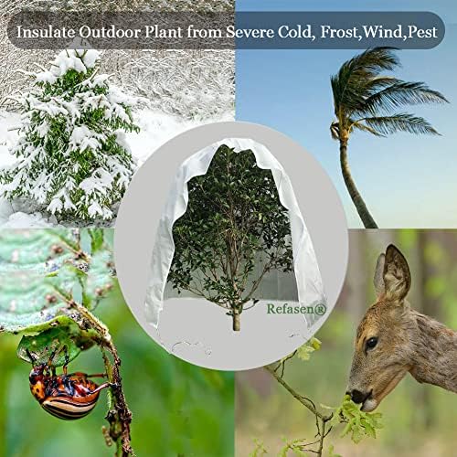 Plant Covers Freeze Protection,3 Packs 45”H X40”W Frost Blankets for Outdoor Plants Frost Cloth with Zipper Drawstring-Protect Trees from Cold Frost Pest
