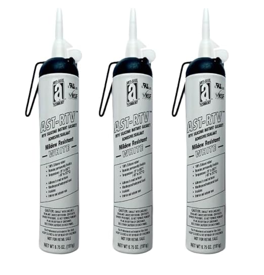 Anti-Seize 27084 AST-RTV™ 100% Silicone Adhesive/Sealant/Instant Gasket – White – 6.75 oz Pressurized Can (3-Pack) | Industrial-Grade RTV Silicone for Bonding, Sealing & Gasket Making