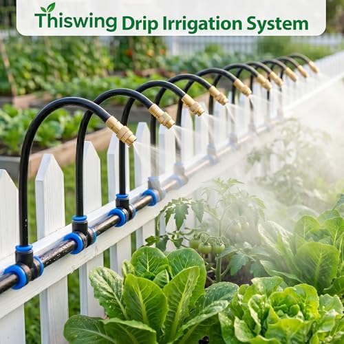 Thiswing 100FT 360° Adjustable Irrigation System for Garden