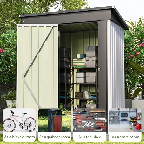 Patiowell 5x3 FT Outdoor Storage Shed, White