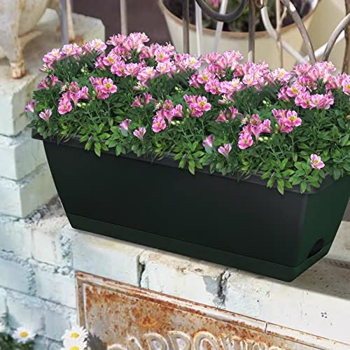 Window Box Planter,10Pack Plastic Vegetable Flower Planters Boxes