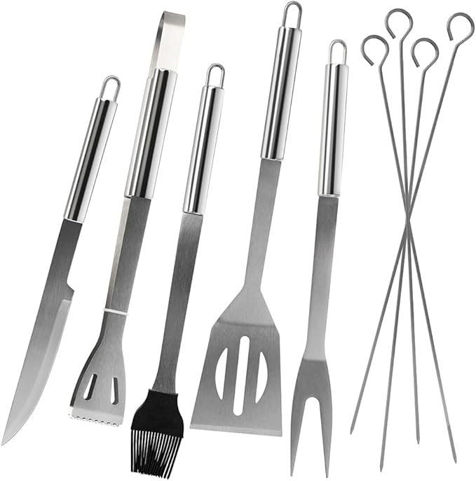 Dr. Camp 9 PCS Grilling Accessories, Grill Set Tools, Stainless Steel Material, BBQ Tool Set