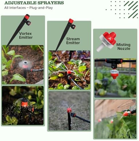 Anleolife 100FT Drip Irrigation Kit, All-in-One Quick-Connect System