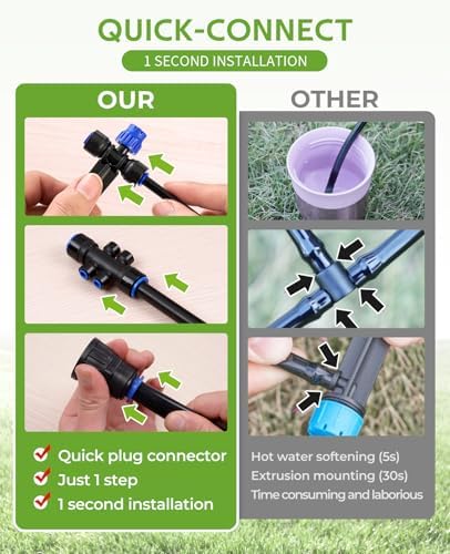 HIRALIY 220FT Garden Drip Irrigation Kit for Large Gardens
