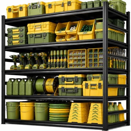 Garage Shelving,2-in-1 Adjustable Storage Shelves with Guard