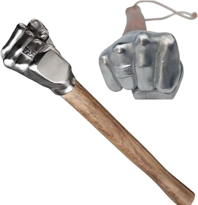 Fist Hammer, 2.1 lbs Stainless Steel Hammer with Solid Wood Handle for Outdoor Camping, Multi-Purpose Crafts and Hardware Tools, Also a Good Gift Choice