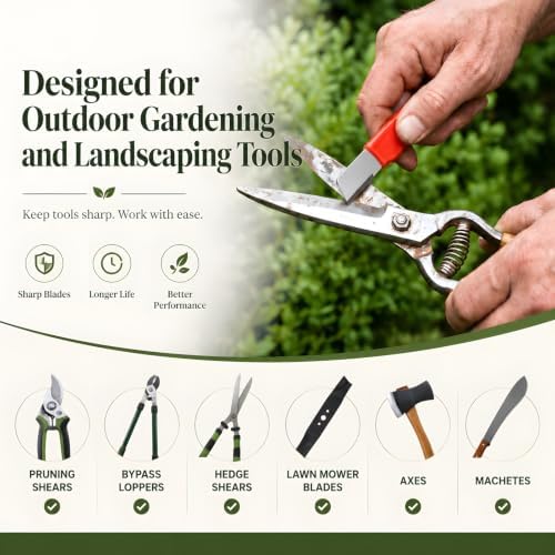 Garden Tool Pruning Shear Blade Sharpener, Metal Blade Rust Cleaning Tool