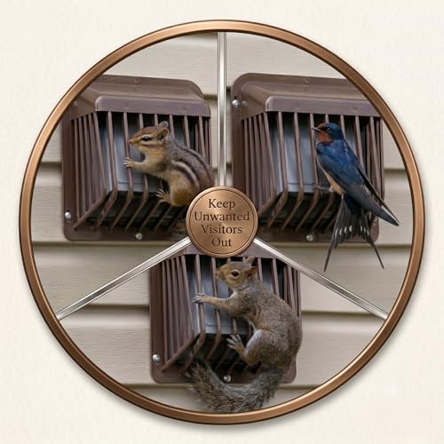 HY-Guard Exclusion® VentGuard™ - 8" Brown Code Compliant Plastic Dryer Exhaust Protection – Non-Lethal Wildlife Excluder by HY-C – Easy Installation – Keep Pests Out of Your Home, Condo or Apartment