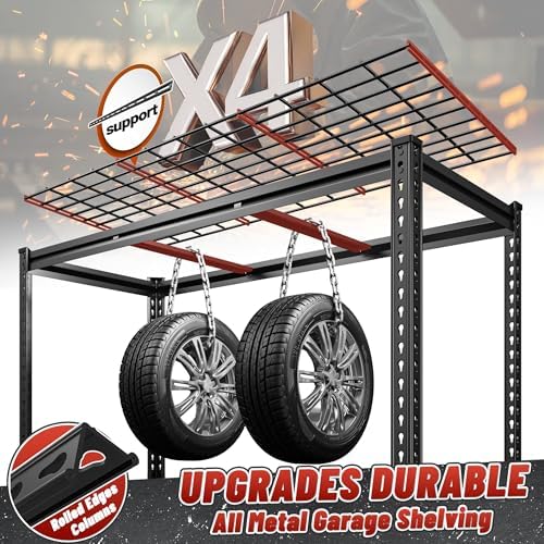REIBII 6 Tier Heavy Duty Storage Shelving for Garage Basement Warehouse
