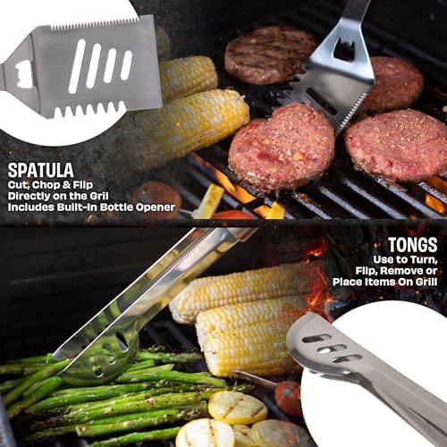 16-Piece BBQ Grill Accessories Set - Barbecue Tool Kit with Aluminum Case for Home Grilling - Great Gift for Birthday or Father’s Day by Home-Complete