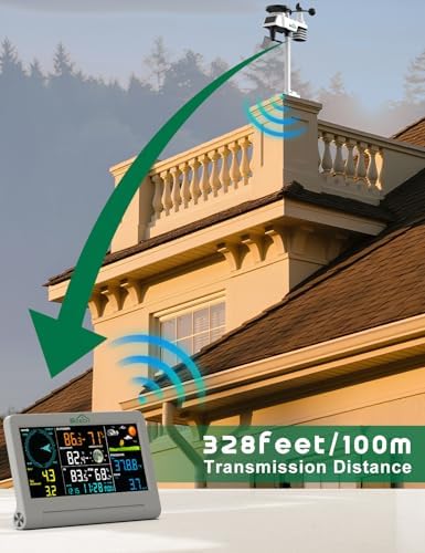 SQECH Weather Stations Wireless Indoor Outdoor with 7-in-1 Outdoor Sensor