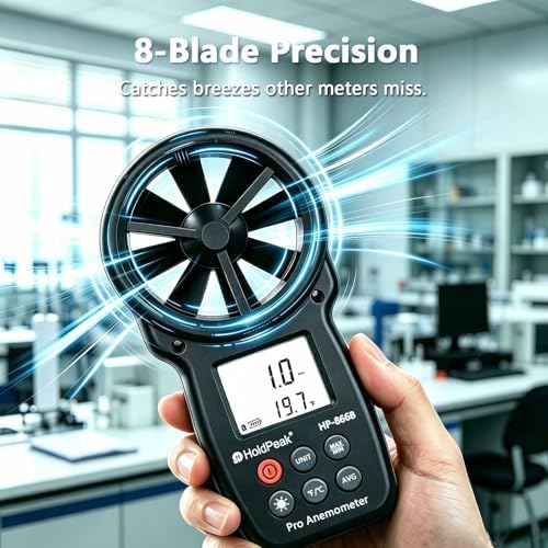 HoldPeak 866B Digital Anemometer, Handheld Wind Speed CFM Meter