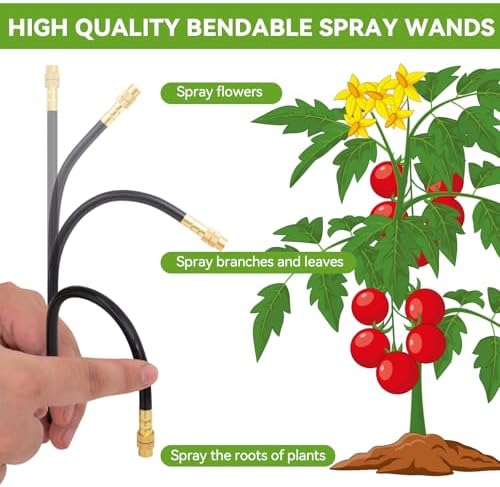Drip Irrigation System Kit with 16 Pcs Adjustable Brass Nozzles & Bendable Spay Arm,120ft Garden Watering Misting System for Outdoor Raised Bed, Potted Plant, Yard, Greenhouse