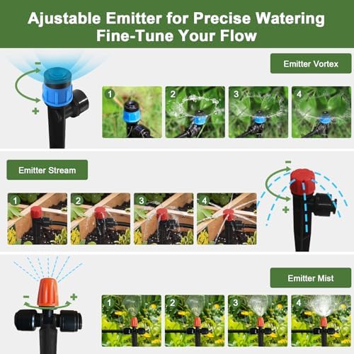 Drip Irrigation Kit for Garden, Quick-Connect Plant Watering System 150FT