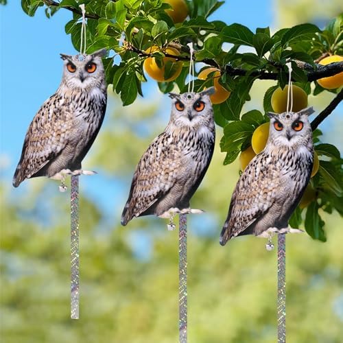4PCS Hanging Flat Fake Owl to Keep Pigeon Away from Balcony