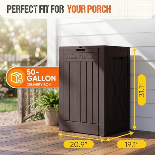 Flamaker 50 Gallon Deck Box, Package Delivery Storage Box for Outside