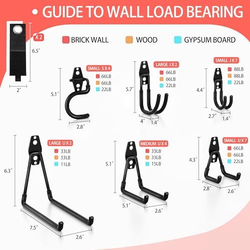 28 Pack Garage Hooks Heavy Duty with Non Slip PVC Coating