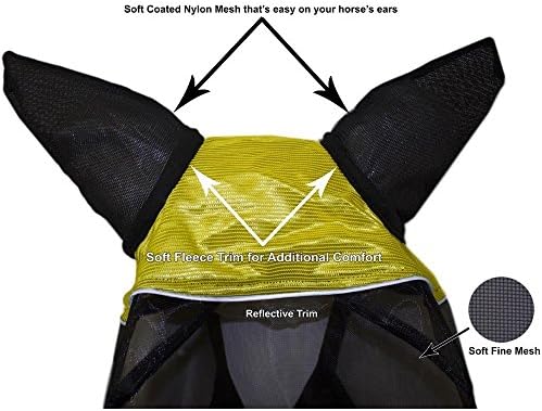 Derby Originals Reflective Safety Horse Fly Mask with Ears and Nose Cover Fringes