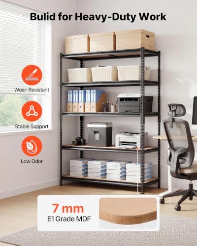 VEVOR Storage Shelves, 5-Tier Adjustable, 3000 lbs Capacity Heavy Duty