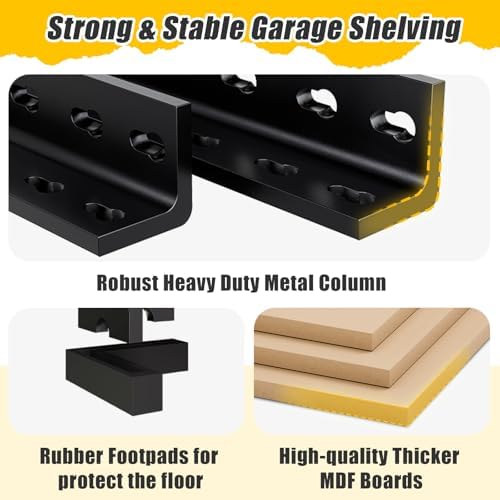 31.5" W x 16" D x 63" H 5-Tier Metal Storage Shelves: Heavy Duty Garage Shelving Adjustable Shelves for Storage - Black Utility Rack Shelf for Pantry, Warehouse, Office, Kitchen