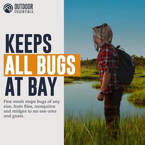 Mosquito Head Net Mesh Face Cover – Bug Face Netting Protection Against Gnats, Midges, Black Flies – Head Net for Men & Women, Hunting, Fishing, Camping, Gardening – No-See-Um Insect Netting