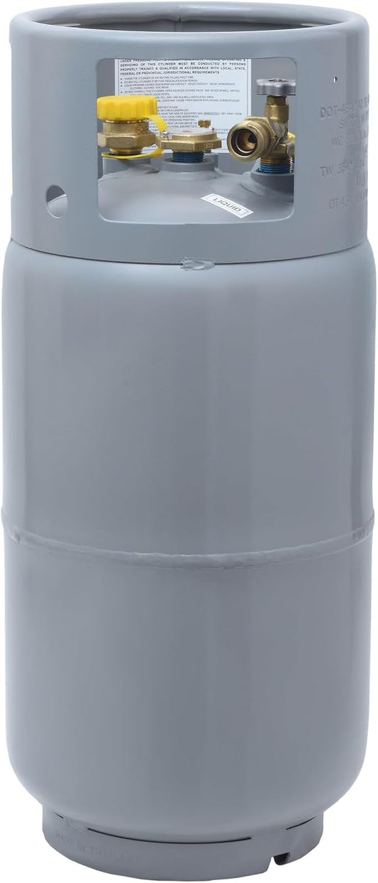 Flame King YSN335 - 33.5LB Steel Forklift Propane Tank Cylinder with Built-in Gauge, Gray