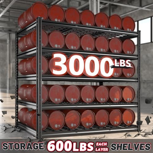 REIBII 5 Tier Heavy Duty Garage Shelving for Basement Warehouse Pantry