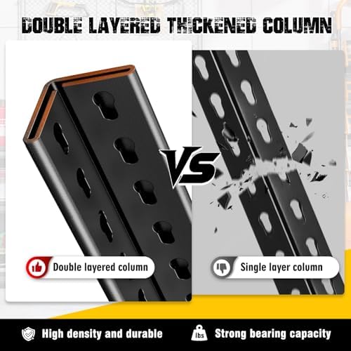 2-Pack Garage Shelving for Large Storage & Whole Home Organization, 78" H x 46" W x 20" D 5-Tier Adjustable Metal Storage Rack for Tools, Storage Bins, Bulk Items, Garage, Pantry & Workshop