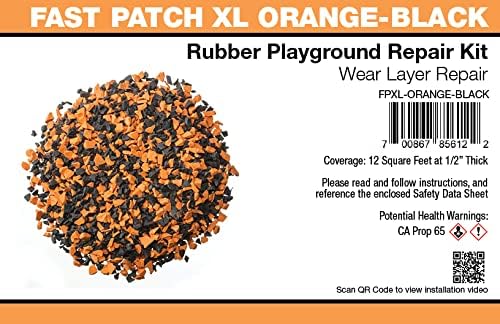 Poured-in-Place Surfacing Repair Kit Fix Rubber Playground (Orange/Black, XL)