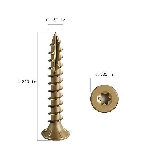 #8 * 1-1/4" Deck Screws, (3505pcs) 15 lbs.Exterior Wood Screws, Rust Resistant epoxy Coated, Bronze, T20 Star Bit