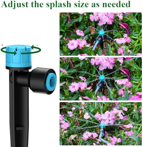 150FT Drip Irrigation System Kit with 2 Zone Water Timer for Garden