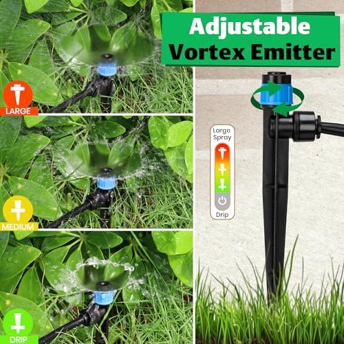 MIXC Quick-Connect Drip Irrigation Emitters for 1/4" Drip Irrigation Tubing