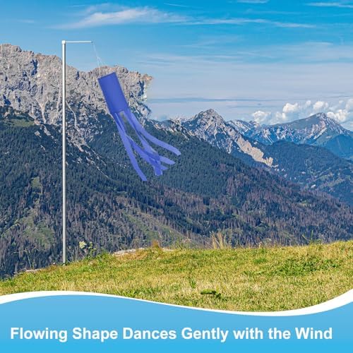 M METERXITY 1-Pack Windsock Flag, Colorful Wind Socks for Garden/Yard/Patio/Home Decor, Spring Summer Fall Winter Outdoor Hanging Decoration [39.4 in / 100cm, Blue]