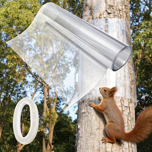 Squirrel Baffle for Tree Trunk,Squirrel Tree Guard Trunk Protector for Bird House and Wooden Post Bird Feeder,Outside Baffle Guard Protector from Squirrel Raccoon Iguana (78.7inch)