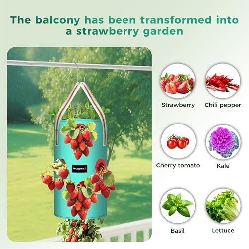 3 Pack 2 Gallon Hanging Strawberry Planter Bags for Tomatoes