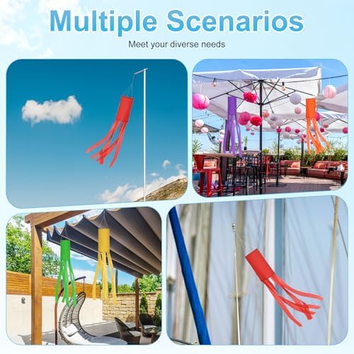 M METERXITY 1-Pack Windsock Flag, Colorful Wind Socks for Garden/Yard/Patio/Home Decor, Spring Summer Fall Winter Outdoor Hanging Decoration [39.4 in / 100cm, Red]