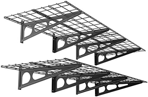 FLEXIMOUNTS WR26B-SBA 2' x 6' Wall Shelf Garage Storage Rack (2 Pack), Black, 24" x 72"