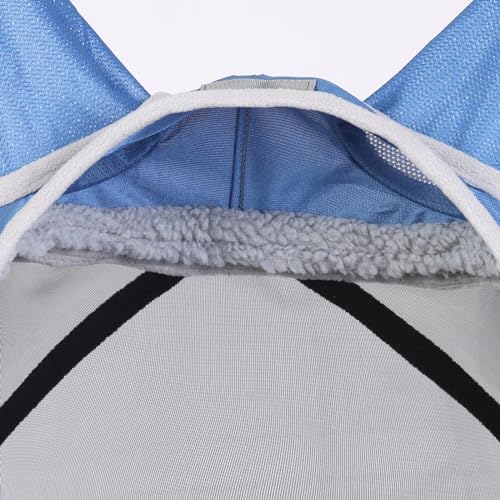 Harrison Howard CareMaster Pro Luminous Horse Fly Mask Large Eye Space Long Nose with Ears UV Protection for Horse Royal Blue L Full Large