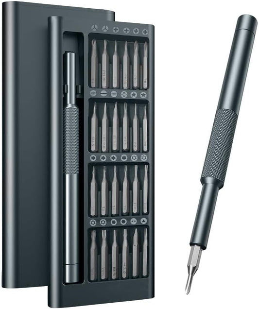 24-in-1 Small Screwdriver Set,Mini Repair Tool Kit Alloy Steel Magnetic Screw Driver for Macbook Laptop Drone toys Gift for Men (Matte handle)