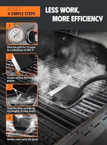 MEKER Grill Brush Bristle Replacement Pad, Ultra Safe Cleaning, Grill Cleaner Pad, Grill Brush Replacement Pad, 4 PCS