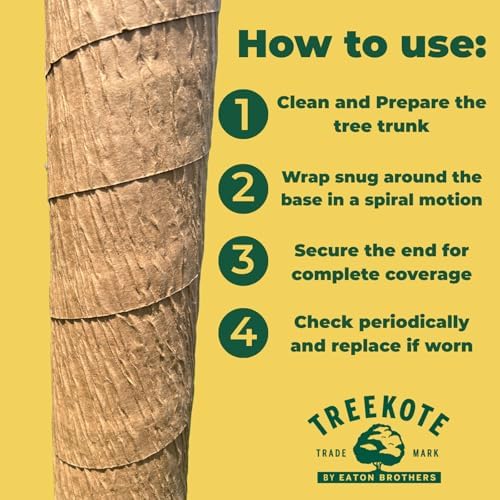 Treekote 3"x50' Tree Wrap - Weather Resistant Tree Protection - Tree Trunk Wrap for Frost, Sun and Moisture - Tree Guard for Fruit trees, Shrubs and Saplings - Non Toxic