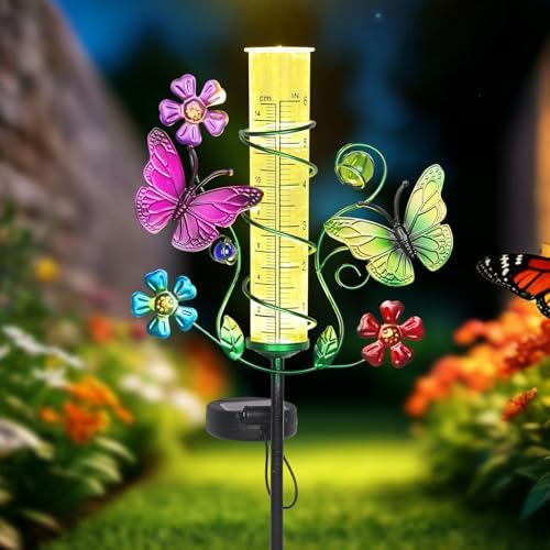 Butterfly Rain Gauge with 6 Inch Plastic Tube