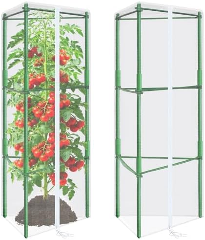 ZeeDix 45x16.1 in Garden Tomato Plant Cover Netting for Tomato Cage